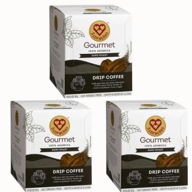 Imagem de Café em Sachê Drip Coffee 3 Corações Dark Roast 11g - 30 un