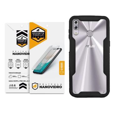 Imagem de Kit Capa case capinha Dual Shock e Pelicula Nano Vidro para Asus Zenfone 5 / 5z - Gshield