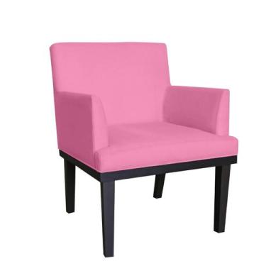 Imagem de Poltrona Vitoria Veludo para Salas e Recepção - Fina Mobília, Rosa