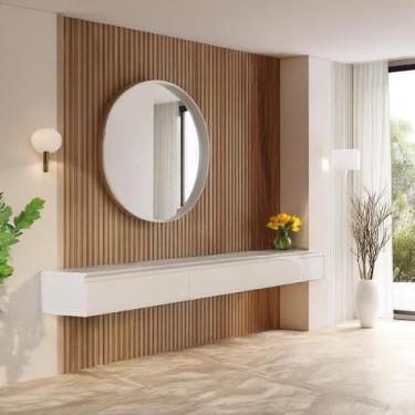 Imagem de Aparador Suspenso para Hall de Entrada 3 Gavetas 2,17m Aspen Off White