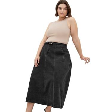 Imagem de City Chic Saia feminina plus size - Alina, Lavagem preta, 46