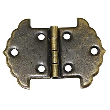 Imagem de Dobradiça de porta, dobradiça de armário, dobradiça de ferro de renda, dobradiça de metal, caixa de presente, fivela de elos de madeira, dobradiça quadrada
