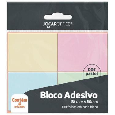 Imagem de Bloco de Recado Autoadesivo 4 Cores Pastel 38X50MM 100 Folhas Blister 