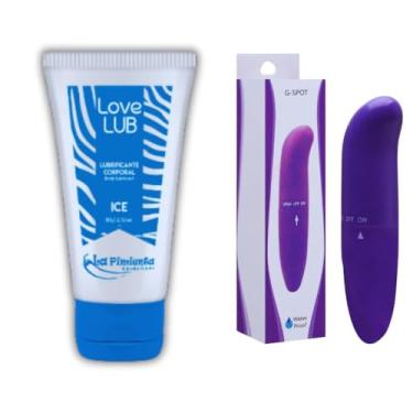 Imagem de Kit Vibrador Golfinho Toque Liso Ponto G + Lubrificante Anal Vaginal Corporal Íntimo Love Lub (LoveLub Azul + Liso Roxo)