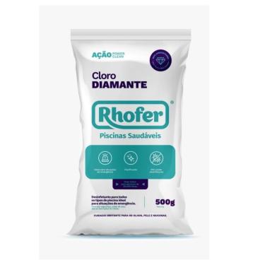 Imagem de Kit 2 pacotes Cloro Para Piscina Rhofer Pacote 1kg ou 500g – Cloro Ativo em Pó Para Todos os Tipos de Piscina 35% até 60 (2 Diamante 500gr)