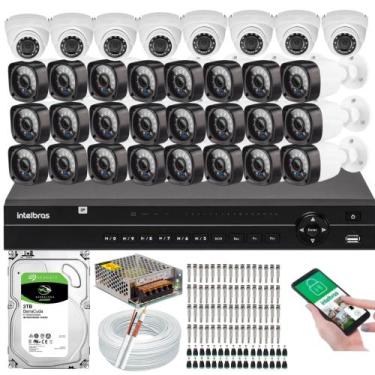 Imagem de Kit Cftv 32 Câmeras de Segurança HD Dvr Intelbras Mhdx Full Hd c/hd 3T