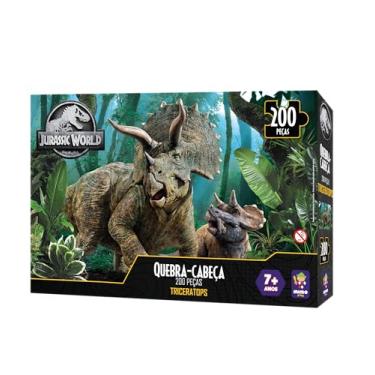 Imagem de Jurassic World, quebra cabeça Triceraptos, 200 peças- Mimo brinquedos
