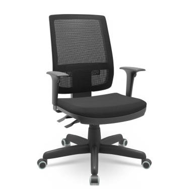 Imagem de Cadeira Presidente Brizza Poliester Preto Backplax - Plaxmetal