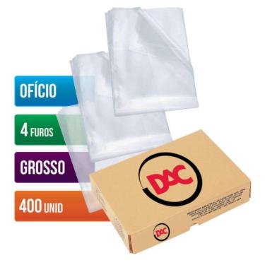 Imagem de Envelope Plástico Ofício Grosso 4 Furos C/400 - Dac