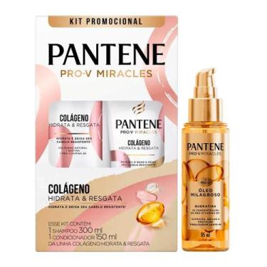 Imagem de Kit Pantene Colágeno Shampoo 300ml + Condicionador 150ml + Óleo Milagr