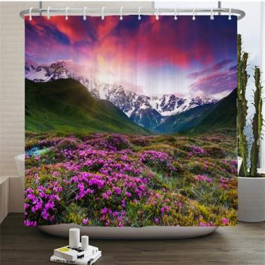 Imagem de Natureza Floresta Cortina de Chuveiro Tela de Banheiro Árvores Cenário Cortinas Tecido de Poliéster Decoração de Casa Cortinas de Banho,DM1351,L90xA180cm