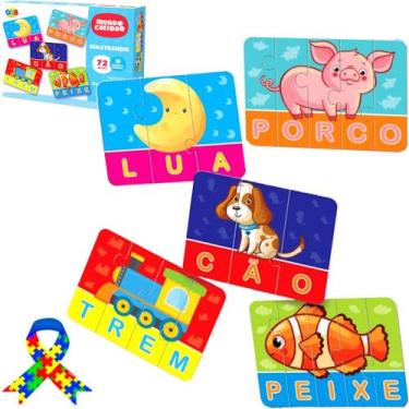 Imagem de Quebra Cabeça Soletrando 72 Peças Brinquedo Educativo - GGB Brinquedos