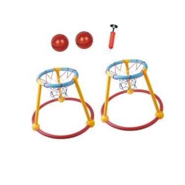 Imagem de KiBcsLic 2 peças de aros de basquete flutuantes para piscina, brinquedos interativos para piscina, aros de basquete para natação