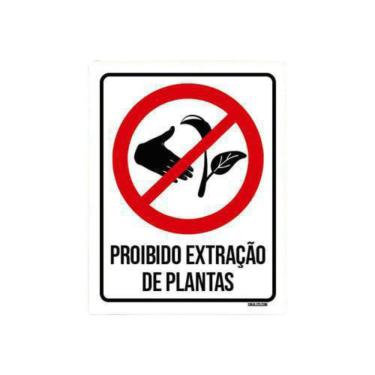 Imagem de Placa Sinalização - Proibido Extração De Plantas 18X23