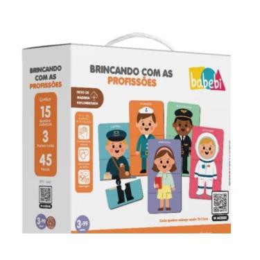 Imagem de Quebra-Cabeça BRINCANDO COM AS PROFISSÕES - Brinquedo Pedagógico Madei