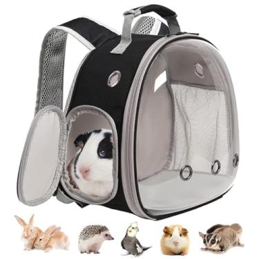 Imagem de LAIRIES Mochila De Cobaia, Janela De Bolha De Cápsula Espacial, Mochila Pequena De Animal Para Cobaia, Coelho De Pássaro