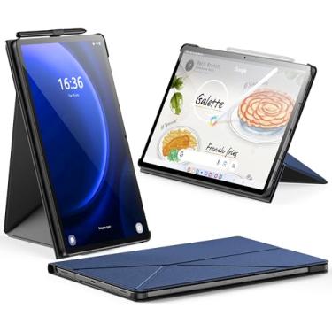 Imagem de INFILAND Capa para Samsung Galaxy Tab S9+ Plus/S9 FE+ Plus/S10 Plus 12,4 polegadas, capa protetora com suporte magnético de origami, visualização em vários ângulos, despertar/hibernar automaticamente