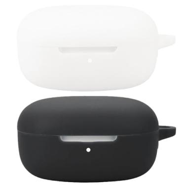 Imagem de Acddeny Capa de fone de ouvido compatível com redmi Buds 6 Play, [suporta carregamento sem fio] [capa protetora à prova de choque] capa de silicone para fone de ouvido (preto-branco)