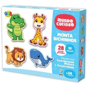 Imagem de Brinquedo Pedagogico Monta Bichinhos 28 Pcs - GGB PLAST