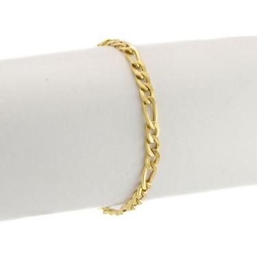 Imagem de Pulseira Masculina Ouro 18k 750 Grumet 3x1 4.6 18 Cm Linda - JOIE JOIA