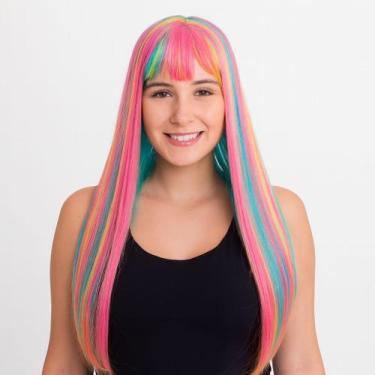 Imagem de Peruca Longa Cosplay e Fantasia Colorida - Cromus, Pink