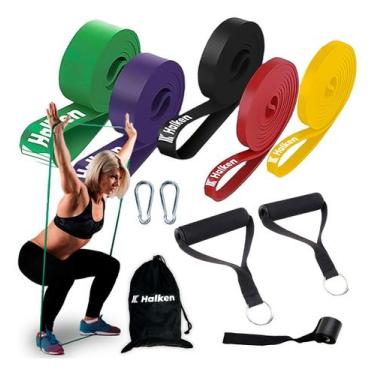 Imagem de Kit 5 Super Band Halken Elástico De Exercício Fisioterapia