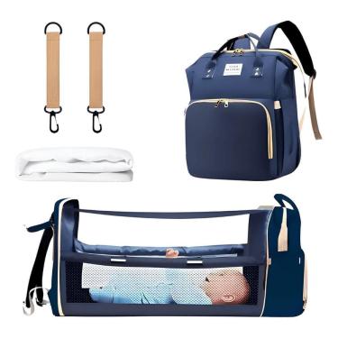 Imagem de Bolsa Maternidade Vira Berço Bebê Térmica Impermeável Reborn