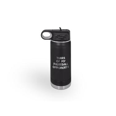 Imagem de SpreadPassion Garrafa de água de paintball, garrafas pretas de aço inoxidável gravadas a laser, presente para paintball, ideia de presente de aniversário e Natal