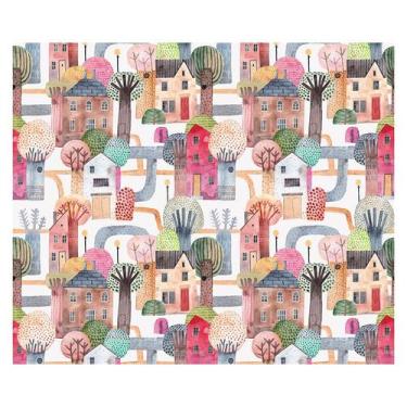 Imagem de Papel de Parede Adesivo Infantil Cidade Casas Quarto Criança - 669pcm 