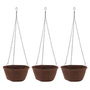 Imagem de Mingzhe Conjunto de Plantadores Pendurados Cesto de Flor Durável para Decoração de Jardim Pátio Ao Ar Livre Com Corrente à Prova de Ferrugem (10 polegadas)