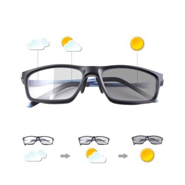 Imagem de MIRYEA Óculos de sol fotocromáticos com bloqueio de luz azul com proteção UV antirreflexo para jogos de computador, Marrom claro, Standard