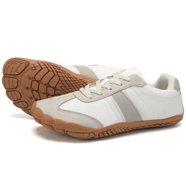 Imagem de Grand Attack Tênis feminino descalço minimalista para trilha, corrida, caminhada, caminhada confortável, 651/branco/cinza, 6 Wide