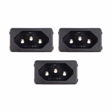 Imagem de 03 Tomada Margirius Para Cx Embutir Padrão Weg 10/20A Preto