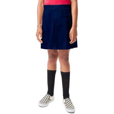 Imagem de Classroom Scooter feminino elástico plissado duplo com shorts de malha embutidos, Azul-marinho escuro, 11-12