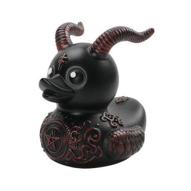 Imagem de OYL Punk Collectible Duck Figurine Handmade Resin Art Deco for Gothic Cyberpunk Desk Shelf Decor and Gift Idea