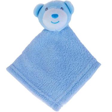 Imagem de Naninha para Meninos Coral Fleece 100% Poliéster 27x27cm Urso Azul - B