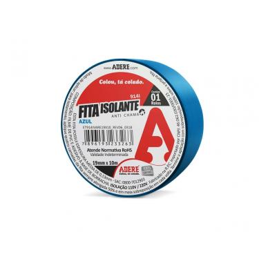 Imagem de Fita Isolante Adere Colorida 19Mmx10M Azul c/6pcs
