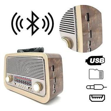 Imagem de Super Rádio Vintage Antigo Retrô Usb Bluetooth Recarregável - KAPBOM