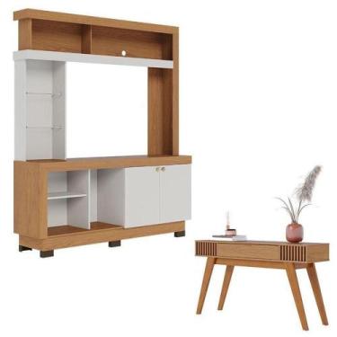 Imagem de Estante Home Theater Valença Freijó Off White Com Aparador Riviera Fre
