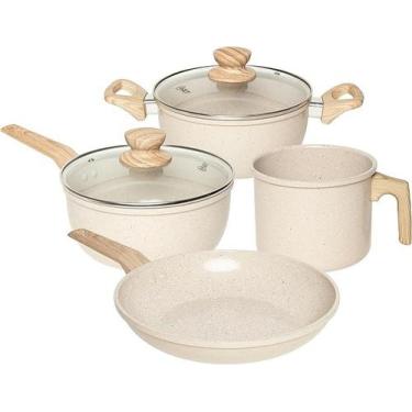 Imagem de Conjunto de panelas 4 peças com revestimento cerâmico marble edition c