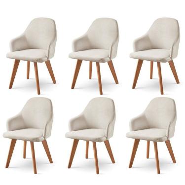 Imagem de Kit 6 Cadeiras para Sala de Jantar Manuela Nude