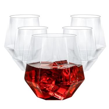Imagem de Goodluck 40 peças de taças de vinho de plástico transparente diamante