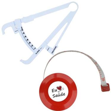Imagem de Kit Avaliacao Fisica Medir Gordura Corporal Fita Metrica Imc Adipometr