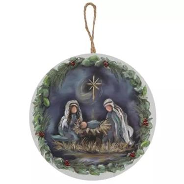 Imagem de Ornamento redondo de presépio – 11 cm x 11 cm