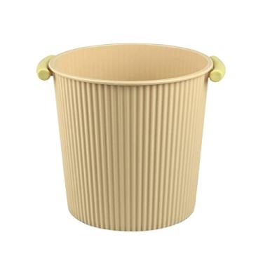 Imagem de Caixote de lixo redondo balde de classificação balde de lixo doméstico cozinha liviroom grandes latas de lixo plástico banheiro cesta de papel higiênico caixote do lixo/cinza/7,2L