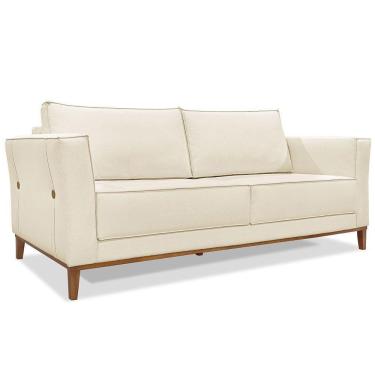 Imagem de Sofá Living 2 Lugares 1,90M Natural Pés Castanho