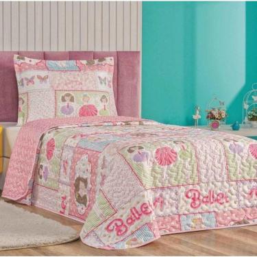 Imagem de Colcha Cobre Leito Bouti Dupla Face Solteiro Infantil Kids 2 Peças - Ballet