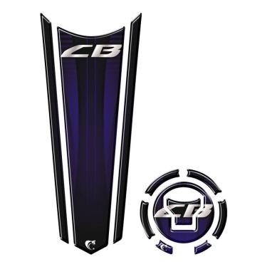 Imagem de Adesivo Protetor Tanque E Bocal Gravatona Honda Cb Acima 2018 Azul