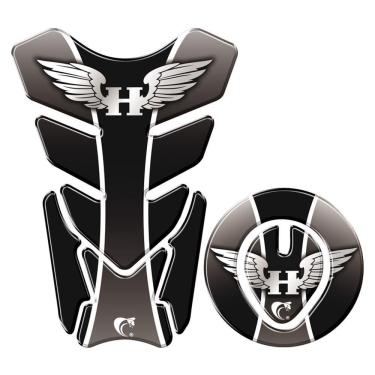 Imagem de Protetor Tanque E Bocal Adesivo Moto Honda Asa Até 2017 Preto