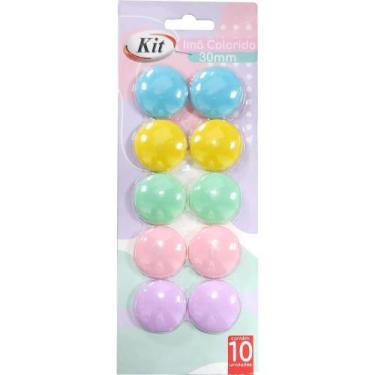 Imagem de ímã Redondo Pastel 30MM Blister com 10 Unidades - KIT